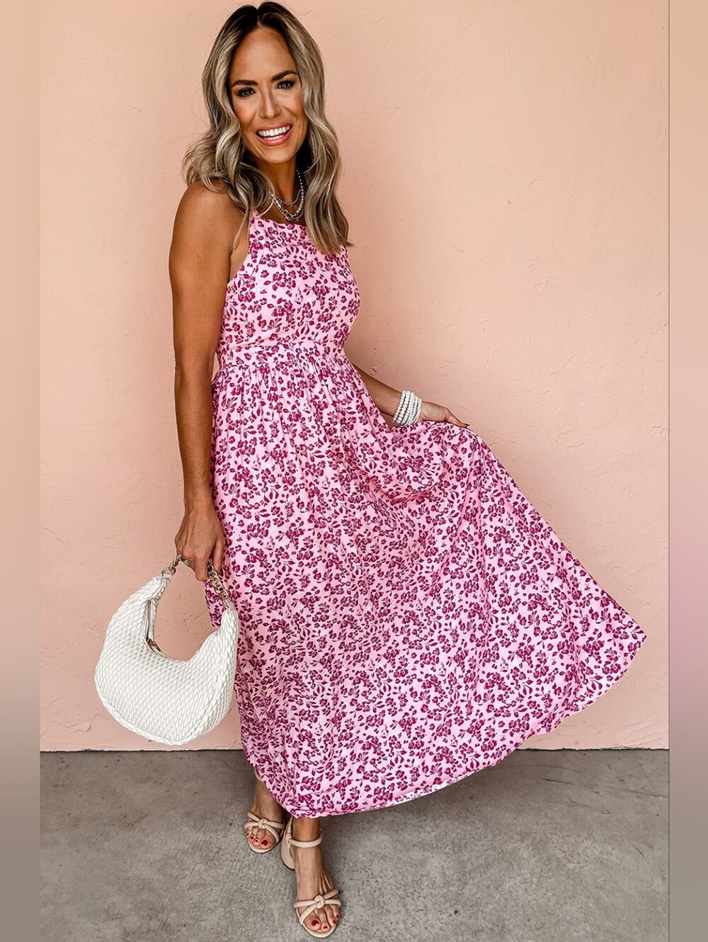 EN CREME pink Floral Dress